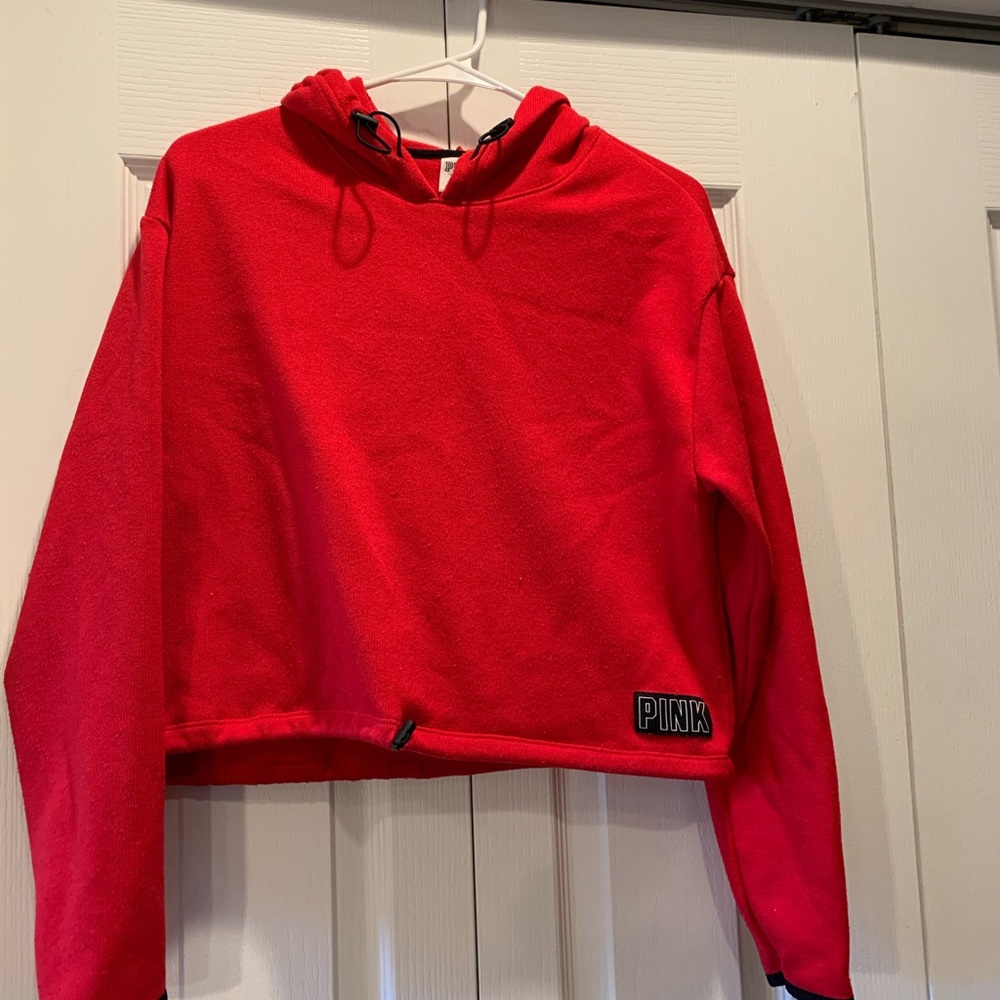 Pink cropped hoodie
